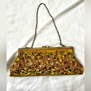 Embroidered Flower Clutch